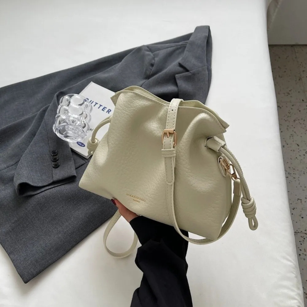 Soft PU Leather Slouchy‌ Shoulder Bag Magnetic Buckle Drawstring Crossbody Bag Cloud Bag Mystery Bag Women's Handbag Commute