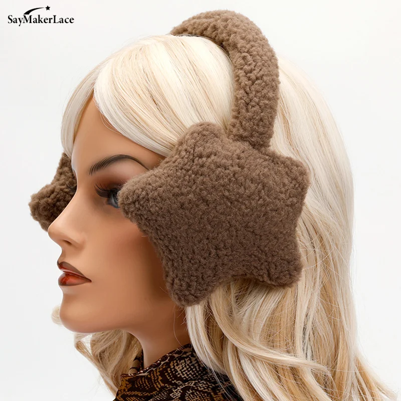 New 1pcs Cute Stars Soft Plush Warmer Earmuff Cute Earflap Winter Outdoor Cold Protection Ear-Muffs Ear Cover Gift