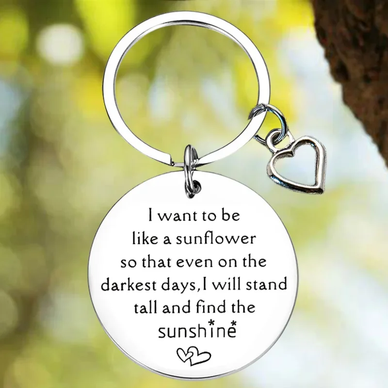 New Sunflower Lover Keychain Pendant Sunshine Sister Gift Bff Key Chain Bestie Motivational Inspirational Gift Daughter Gift