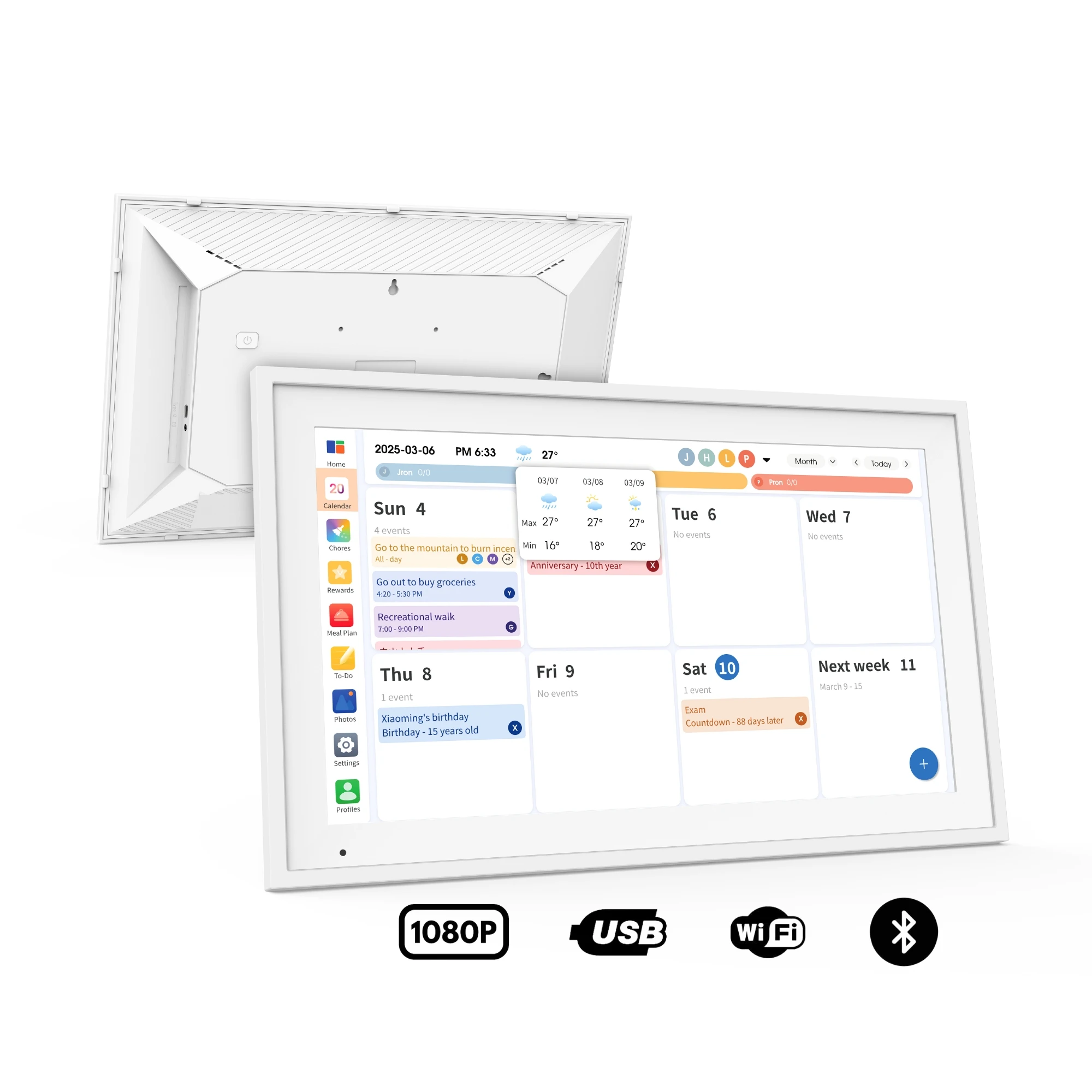 

15.6 Inch Digital Photo Frame Touch Screen Calendar Full Winner Android 14 Tablet 4 + 64GB Smart Digital Screen Calendar Clock