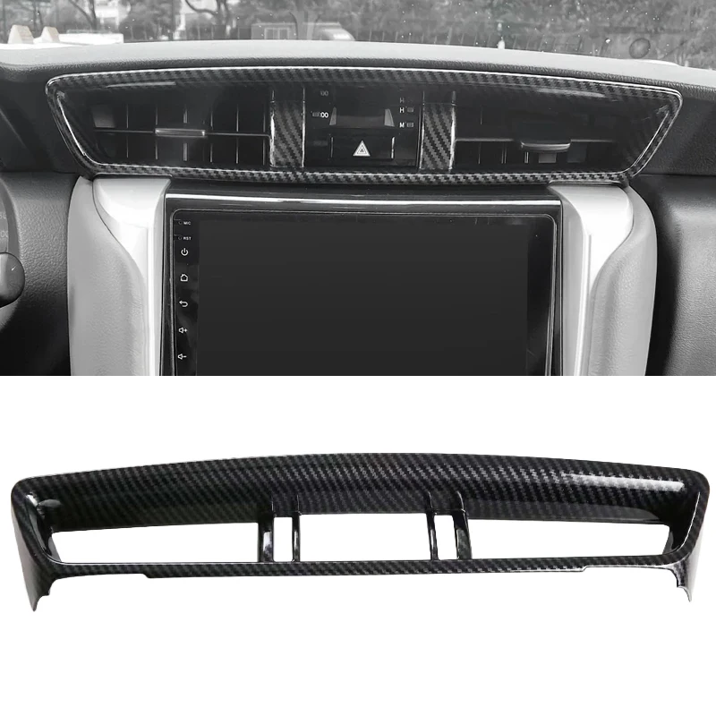 ABS Carbon Fiber Interior Car Auto Parts Middle Center Console AC Vent Cover Trim For Toyota Fortuner 2016 - 2025