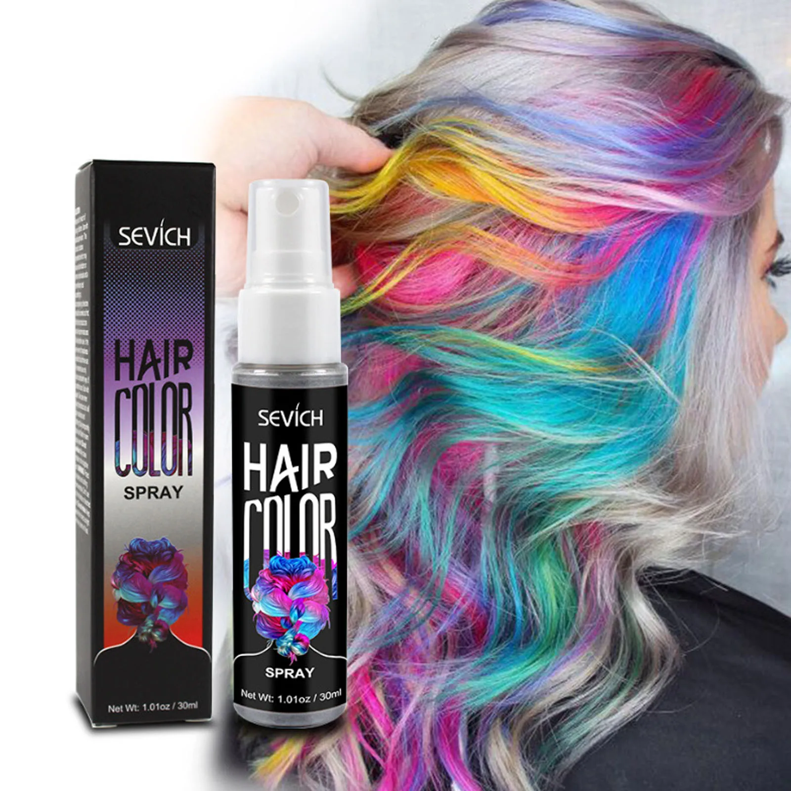 Disposable Hair Dye Spray Temporary Hair Spray DIY Salon Hair Dye Colorful Styling Long Lasting Waterproof Hair Coloring Product