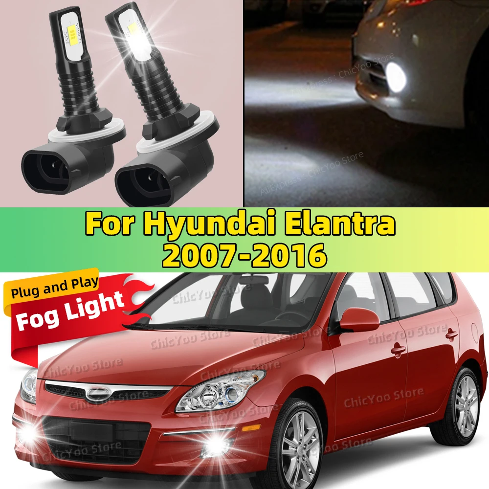 

For Hyundai Elantra 2007-2016 2008 2009 2010 2011 2012 2013 2014 2015 2Pcs LED Lamp Car Front Fog Light 20000LM Ultra Bright