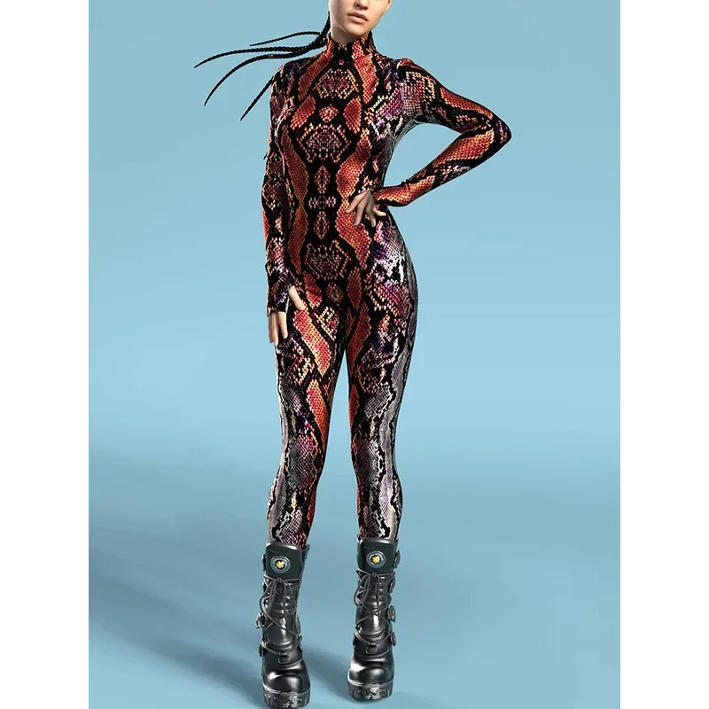 Traje de cobra exclusivo animal festival bodysuit halloween rave outfit cosplay macacão feminino collants festa masquerade zentai s *.1