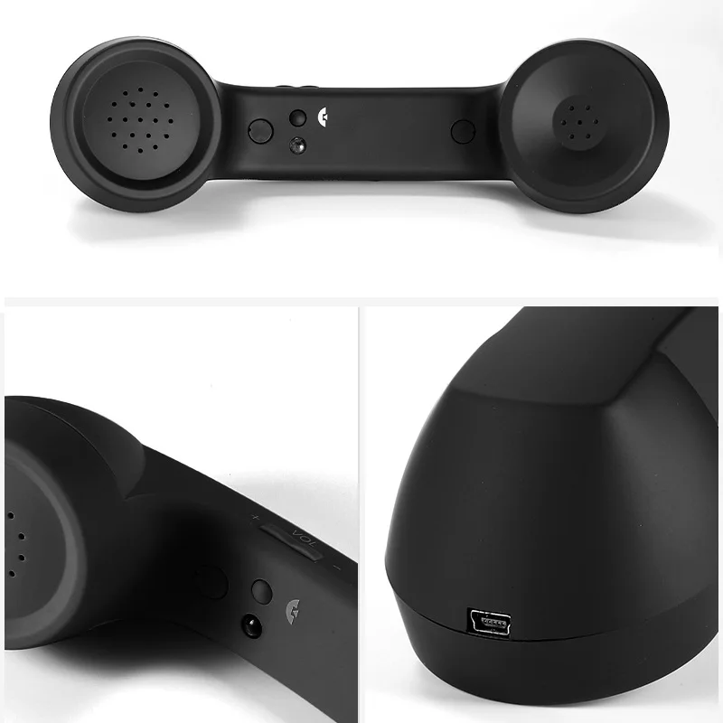 Retro Bluetooth-compatible External Telephone Handset Headphone with Mic Wireless Cordless Telephone Receiver for Cell Phones