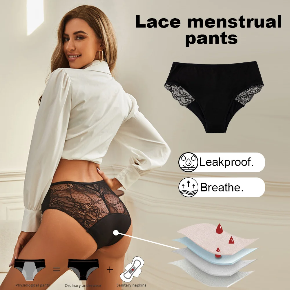 

Culotte en dentelle taille basse sans couture pour femmes, sous-vêtements en coton respirant, creux, épissure, slips Sexy pour