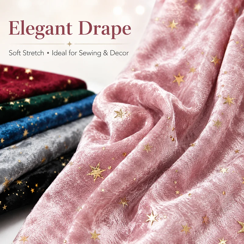 

Meetee 45*145cm Elastic Velvet Fabric Polyester Spandex Decoration Cloth Wedding Dresses Garment Fabrics DIY Sewing Accessories