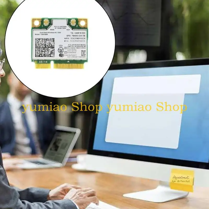 587B Half Mini PCI-E Card Bluetooth-compatible4.0 Wifi Adapter 1200Mbps Dual-Band 2.4/5Ghz 7260 AC 7260AC 7260HMW