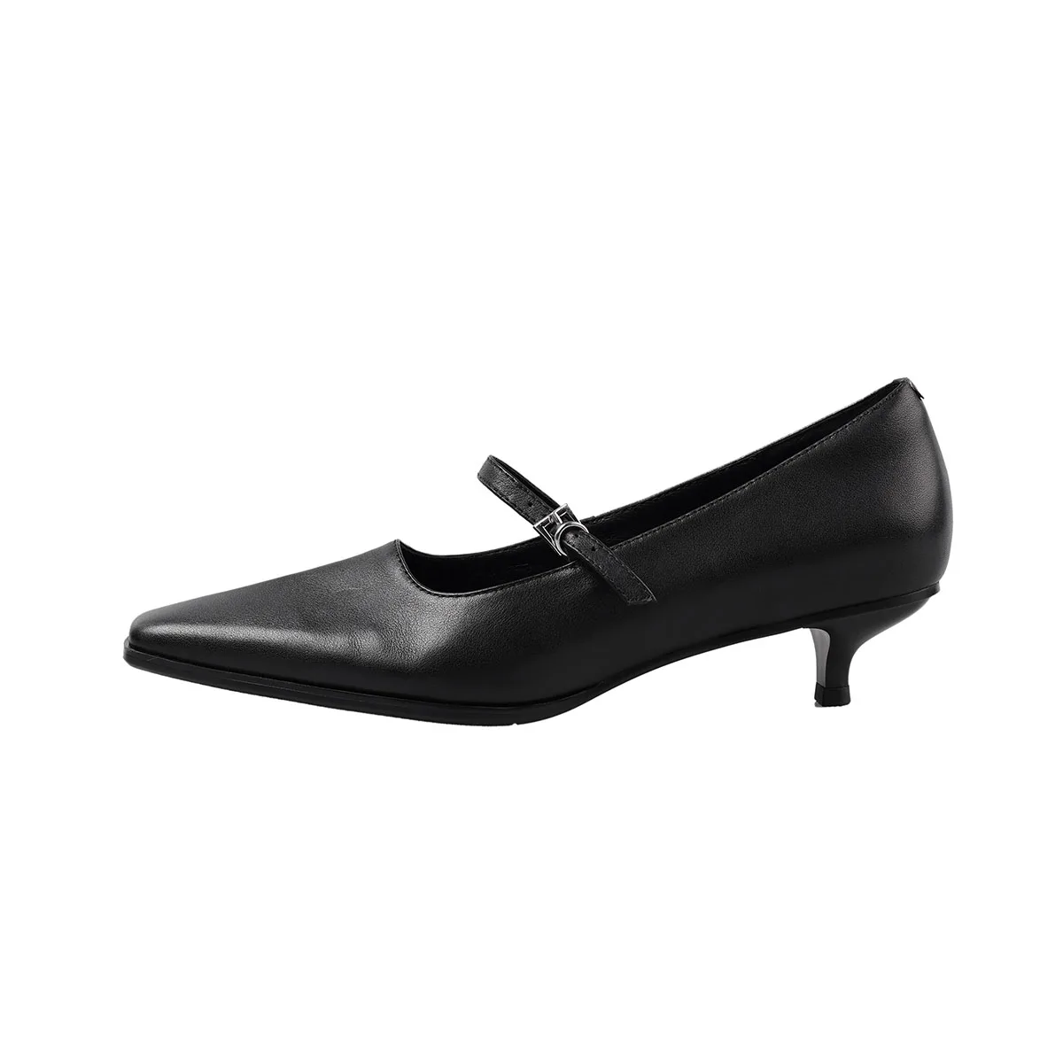 Arden Furtado 2025 otoño tacón de gatito de piel de vaca zapato único punta cuadrada palabra-cingulate zapatos Mary Jane tacones finos bombas de gran tamaño