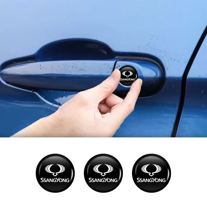 Car Door Lock Eye Protector Cover Keyhole Sticker Accessories For SsangYong Actyon Korando Rexton Kyron Rodius Tivoli Musso Chai