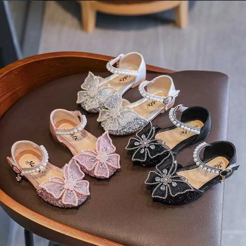 

Girls Sandals Korean Version Bow Princess Shoes Students Cute Dance Shoes for Girls Baby Girl Children's Shoes Kids Sandals