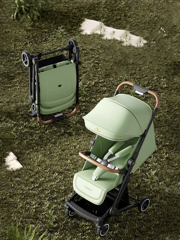 Carrinho de viagem leve para bebê, reclinável e sentado, assento grande, proteção integrada para coluna, carrinho de bolso,