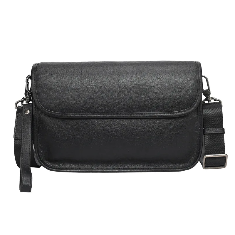 새로운 정품 메신저 백 가죽 싱글 패션 핸드헬드 크로스바디 듀얼 사용 캐주얼 탑 레이어 소가죽 남성용 숄더백