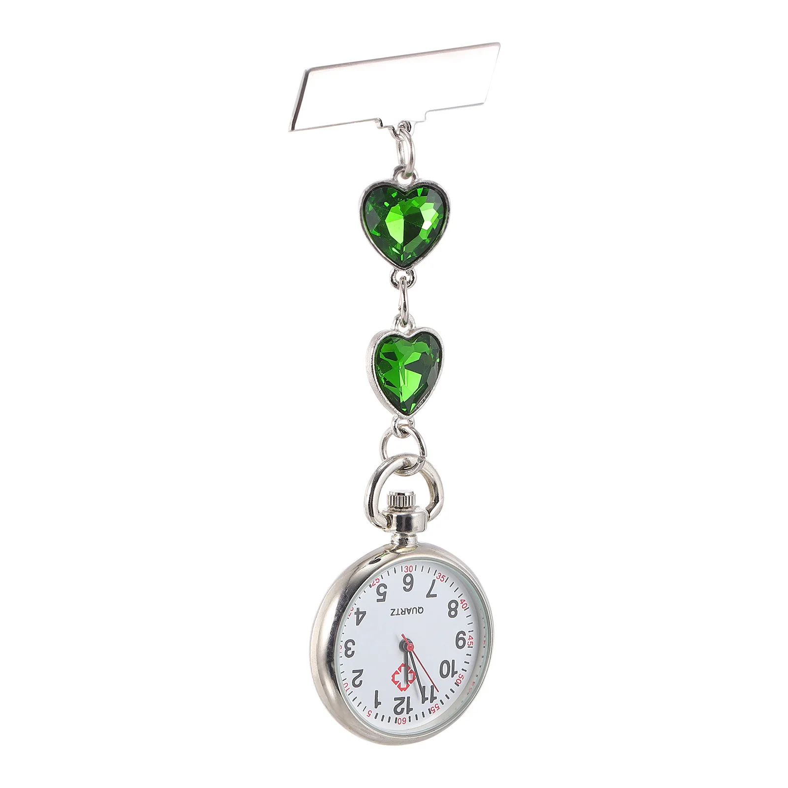 

Creative Peach Heart Nurse Pocket Watch Zinc Alloy Hanging Quartz Watch for Healthcare Professionals Clip-on Nursing Timekeeper