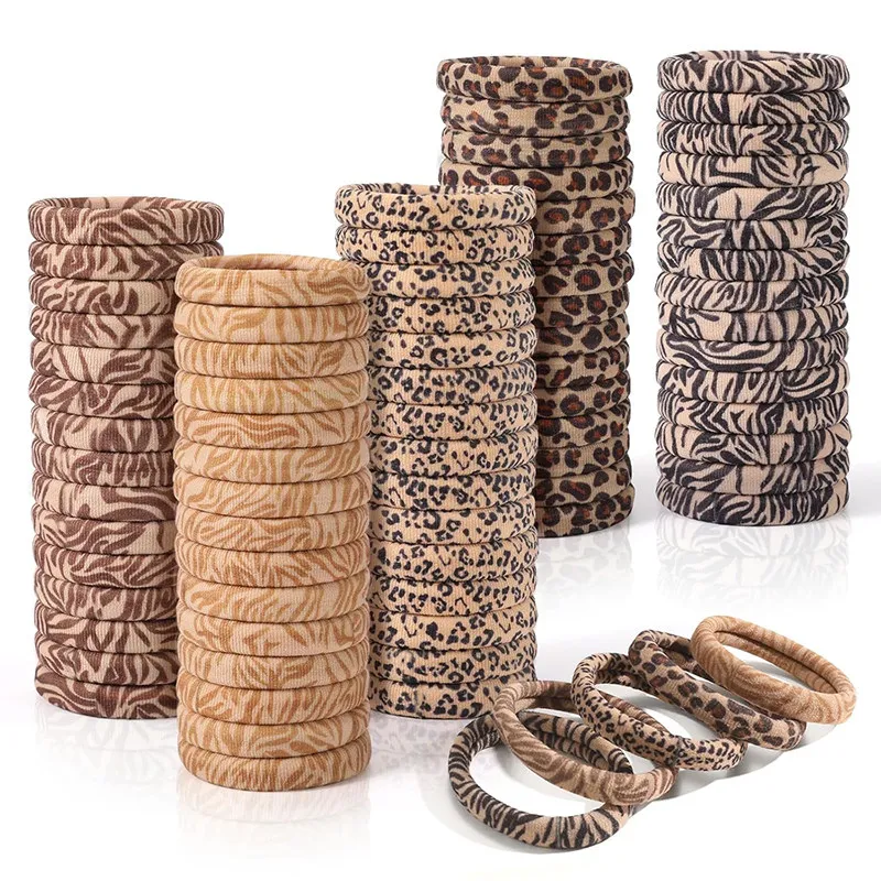 

6 Pcs Leopard Print Scrunchies Women Girls Kid Elastic Hair Rubber Bands Accessories Tie Hair Rope Ring Headwear Ponytail Holder