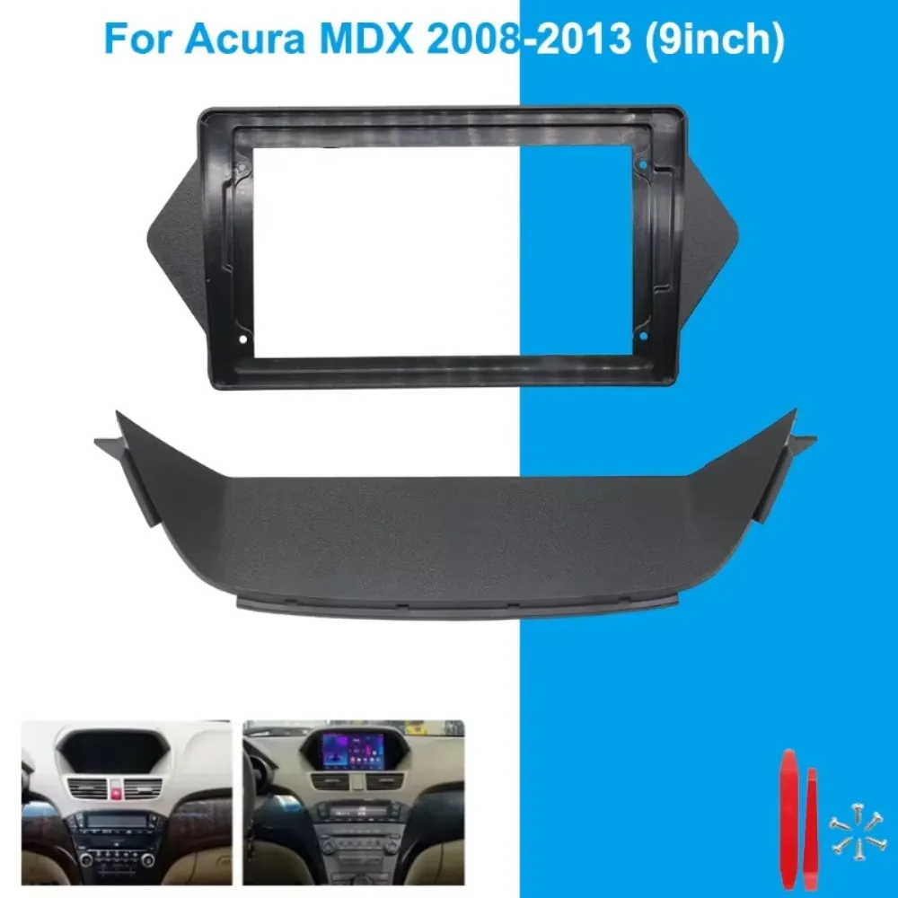 For Acura MDX 2008-2013 9 Inch Car Stereo Dash Kit Radio Fascia Frame Screen Mounting Panel Dashboard Trim Bezel