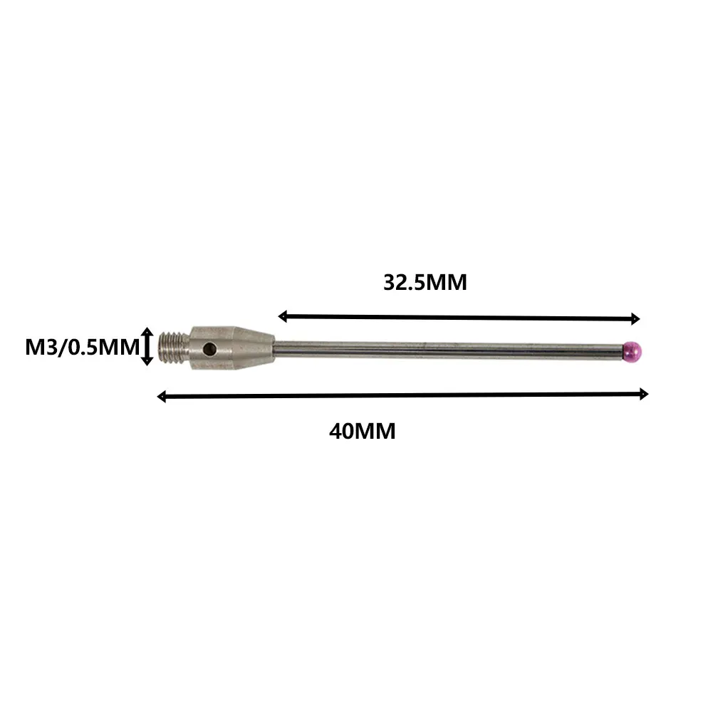 1pcs 2mm CMM for dial Test Indicator for touch Probe Steel for m3 Thread Probe for stylus Ball Tips Carbide Rod A-5003-0053