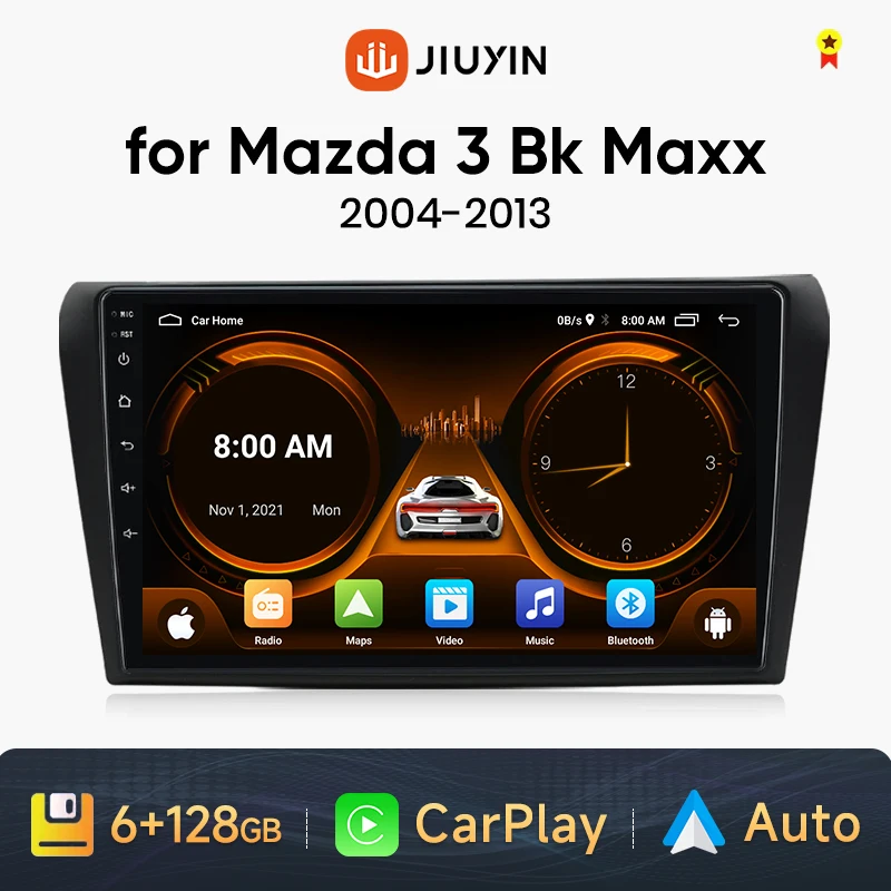 JIUYIN Android 12 Carplay for Mazda 3 2004 2005 2006 2007 2008 2009 Car Radio with BOSE Multimedia Player 2 Din Stereo GPS DVD