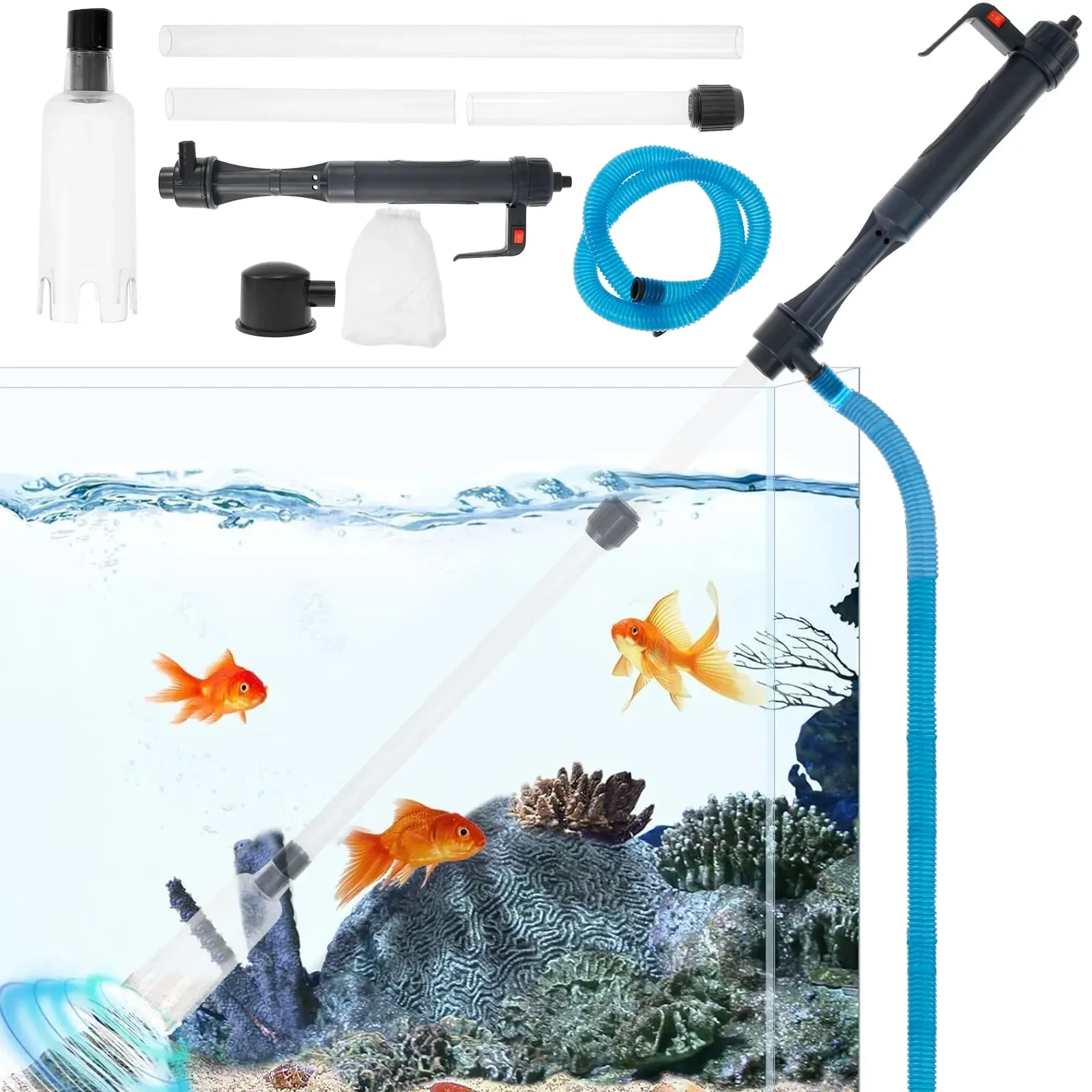 AliExpress NONE Electric Aquarium Siphon 4 in 1 Vacuum Fish Tank Cleaner Efficient Aquarium Vacuum Gravel Cleaning Tools Convenient Manipulation