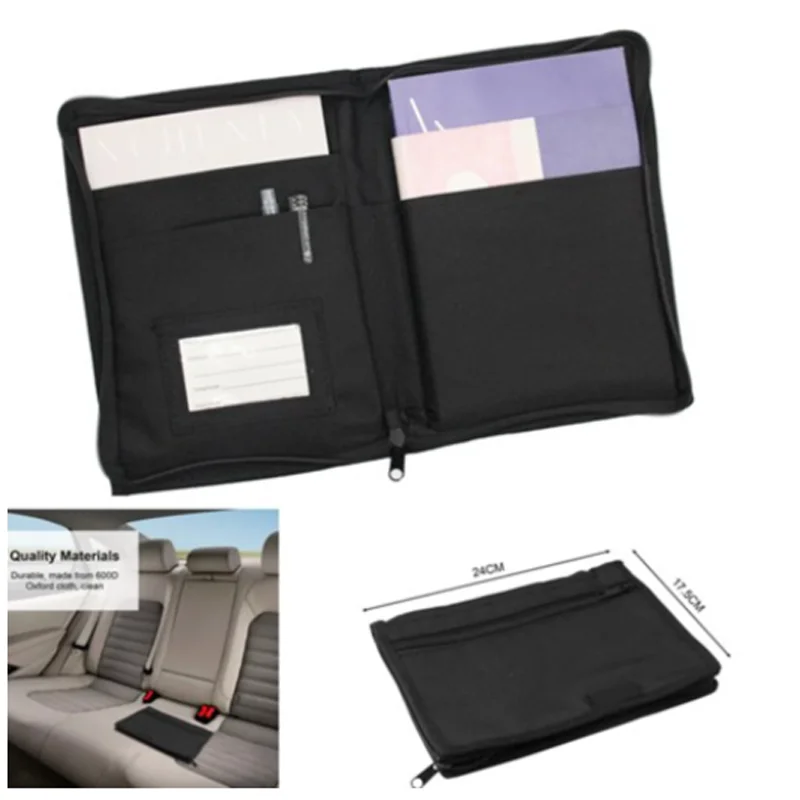 

Car Oxford Cloth Multi-Pocket Portable Document Storage Bag Glove Box Manual Registration Card Storage Bag 1PC