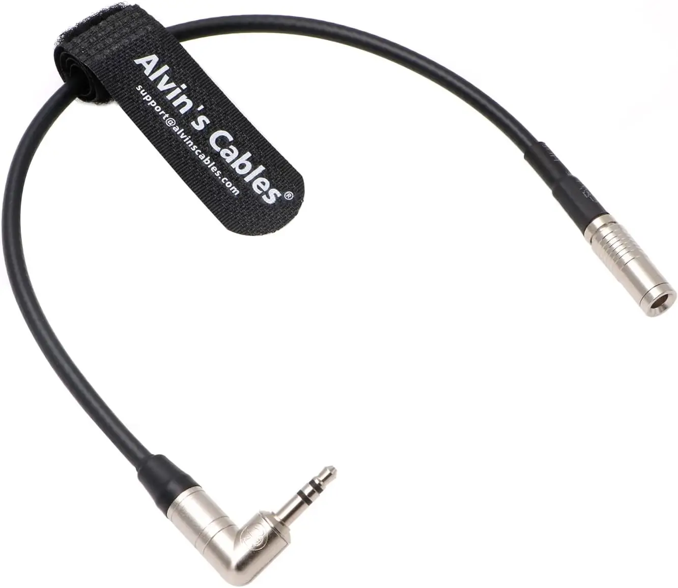 Alvin's Cables Timecode Cable for Canon R5C DIN 1.0/2.3 to 3.5mm TRS 90 Degree Time Code Cable for Tentacle Sync 30cm|12in