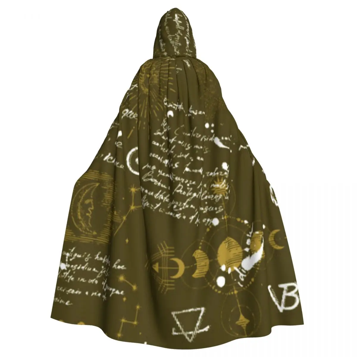 Adult Halloween Esoteric Manuscript Cloak Cape Hooded Medieval Costume Full Length Dress Coat