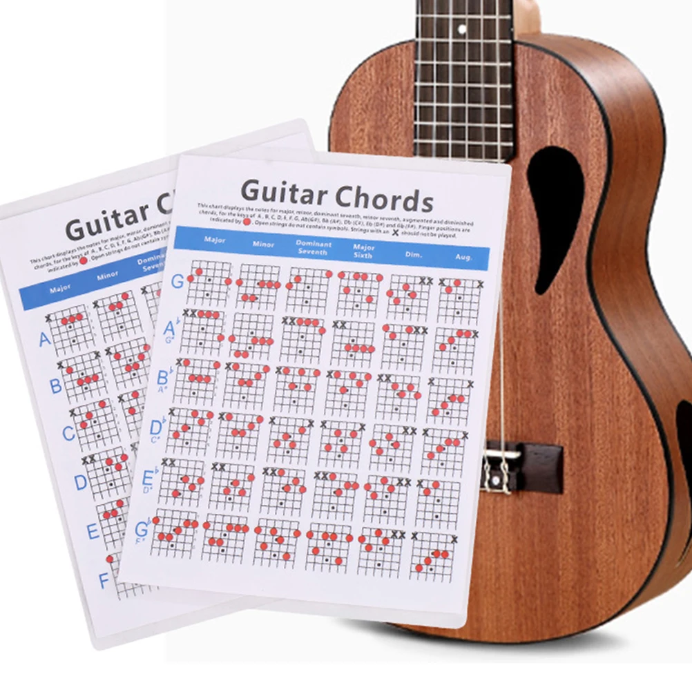 

Guitar Chord Lightweight Portable Wear-Resistant Electric Guitar Training Guide Durable Practice Chart For Beginners