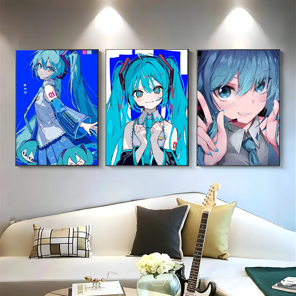 1PC Hatsune Miku Poster Paper Print Home Living Room Bedroom Entrance Bar Restaurant Cafe Art Painting Decoration