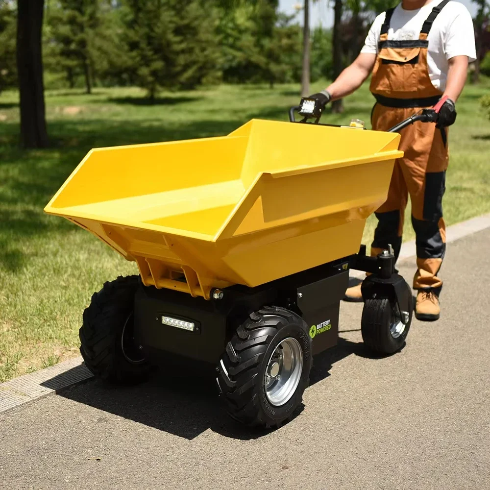 For 500KG hydraulic Site Small Truck Loader Mini Electric Power Wheel Barrow Dumper Wheelbarrow