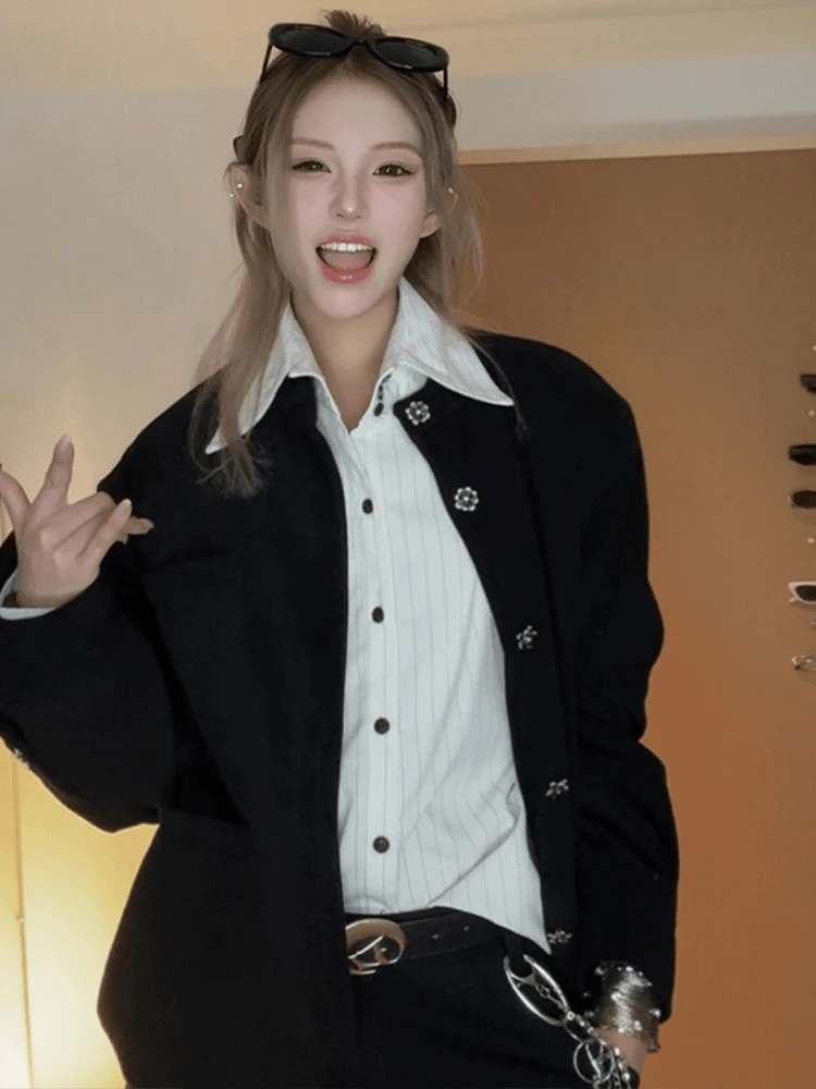 

Элегантная куртка-рубашка с сапфировыми пуговицами в винтажном стиле для весны, высококачественная верхняя одежда в стиле Чжуншань