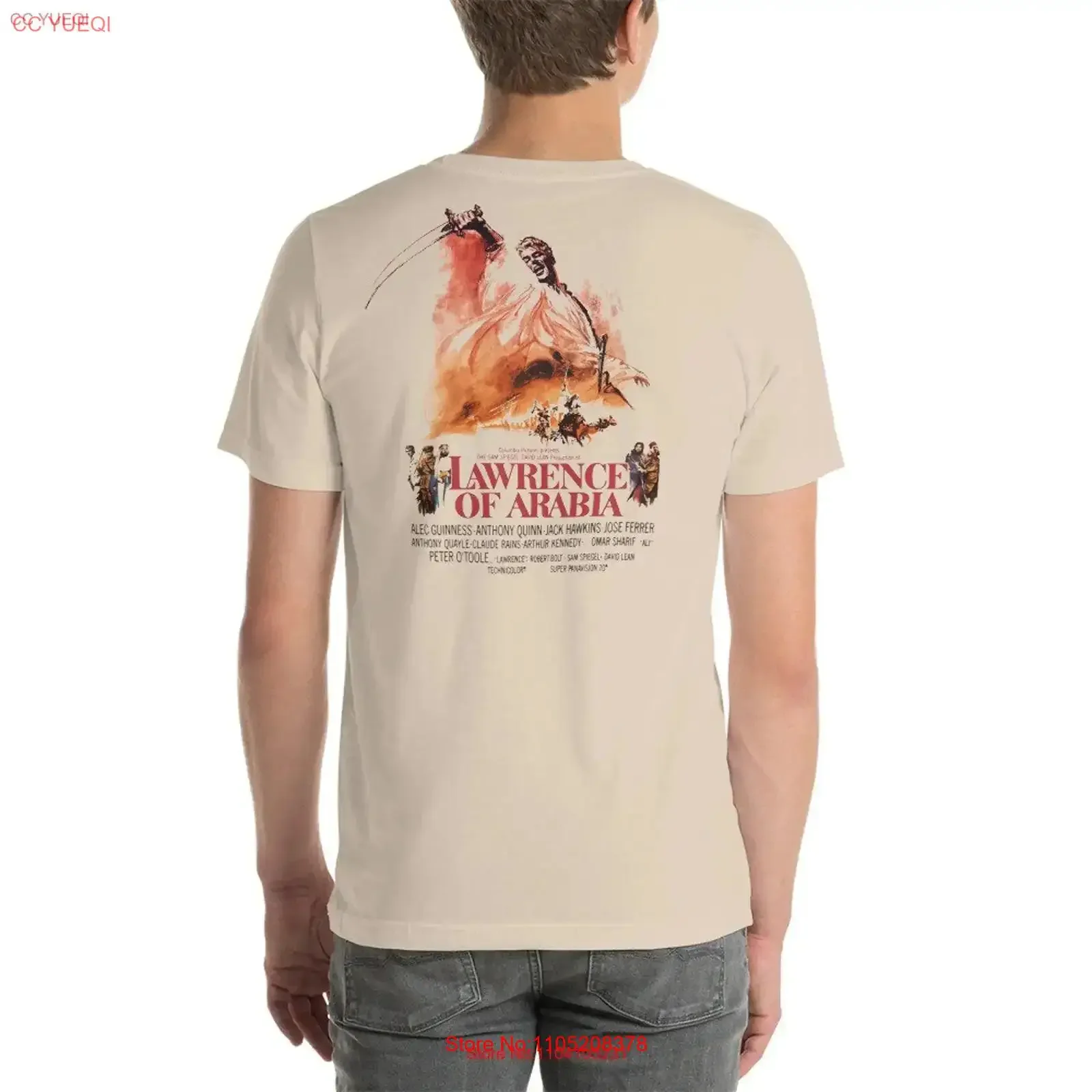 No Prisoners Lawrence of Arabia T Shirt vintage Washed Top For Everyday Wear Stylish streetwear homme graphic Stretched Casual