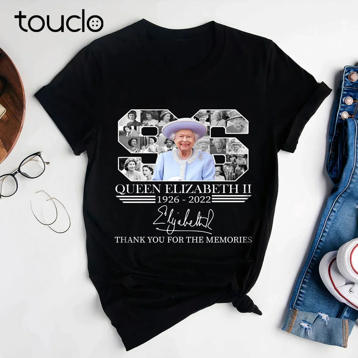 Rip Elizabeth Queen 1926-2022 Shirt Rip Queen Shirt Thank For Memories Elizabeth 96Th Shirt Fashion Tshirt Summer Women Shirts