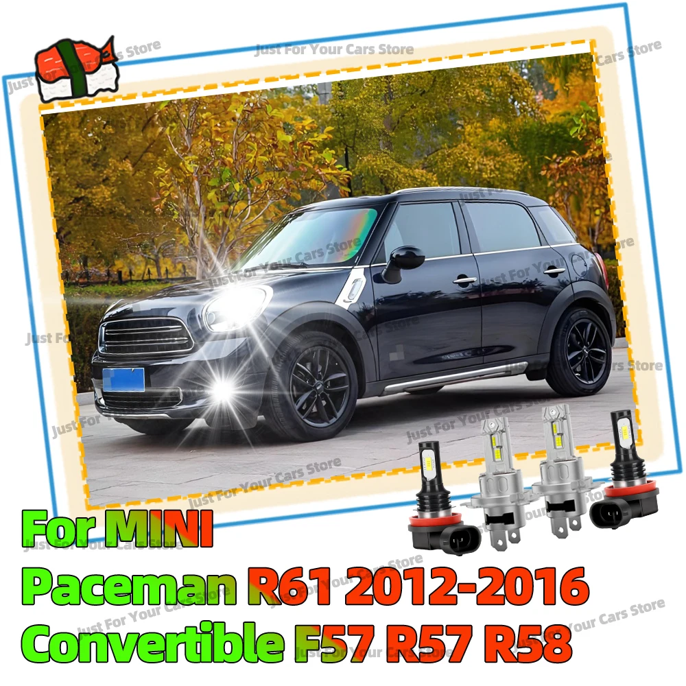 

2/4 шт. автоматические лампы Lampada для MINI Paceman R61 2012-2016 кабриолет F57 R57 R58 фары дальнего/ближнего света 6000K автомобильные противотуманные фары 12 В