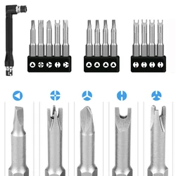 Conjunto de bits em forma de fenda especial, em forma de U, tipo Y, triângulo, ameixa interna, cruz, três pontos, 50mm, 4-7 peças