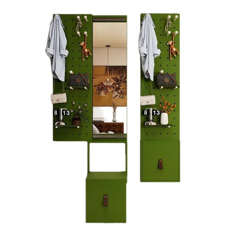 

Home folding shoe changing stool hole board integrated door shoe cabinet