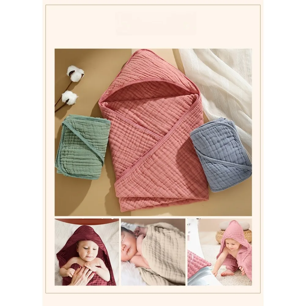 

Thin A-class Six-layer Pure Cotton Bag Single Baby Solid Color Swaddling Towel Baby Towel Hug