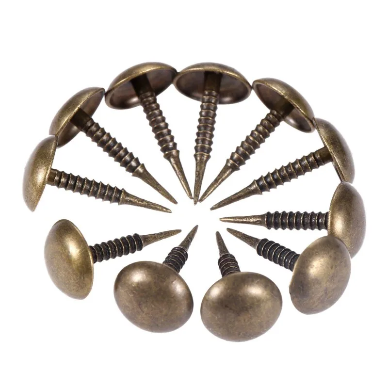 100Pcs Antique Bronze Upholstery Nails Jewelry Wood Box Sofa Tack Stud Pushpin Doornail Furniture Home Decor 8mm*15mm Hardware