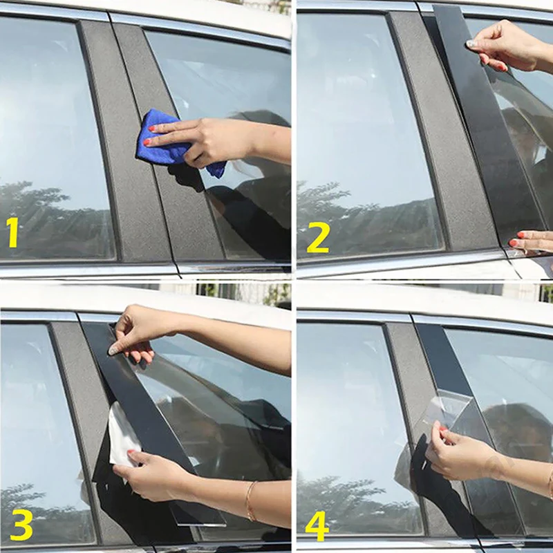 6Pcs Car Window Door Trim Cover Stickers For Mitsubishi Pajero Sport Montero 2015-2022 Pillar Posts Auto Accessories