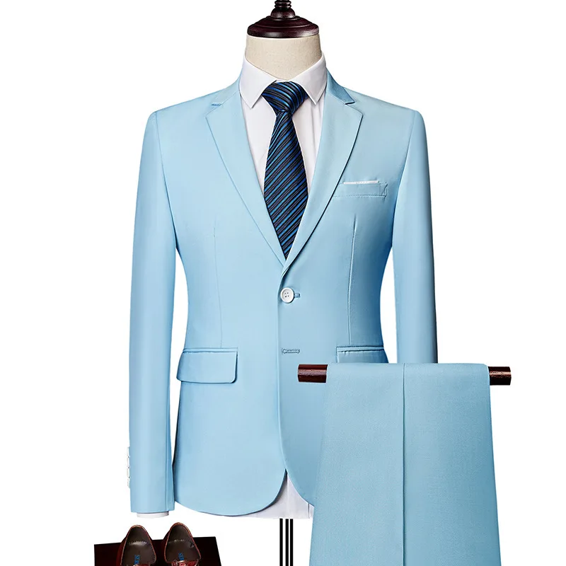 X029 Men's business casual suit two piece suit men's two button multicolor business formal dress