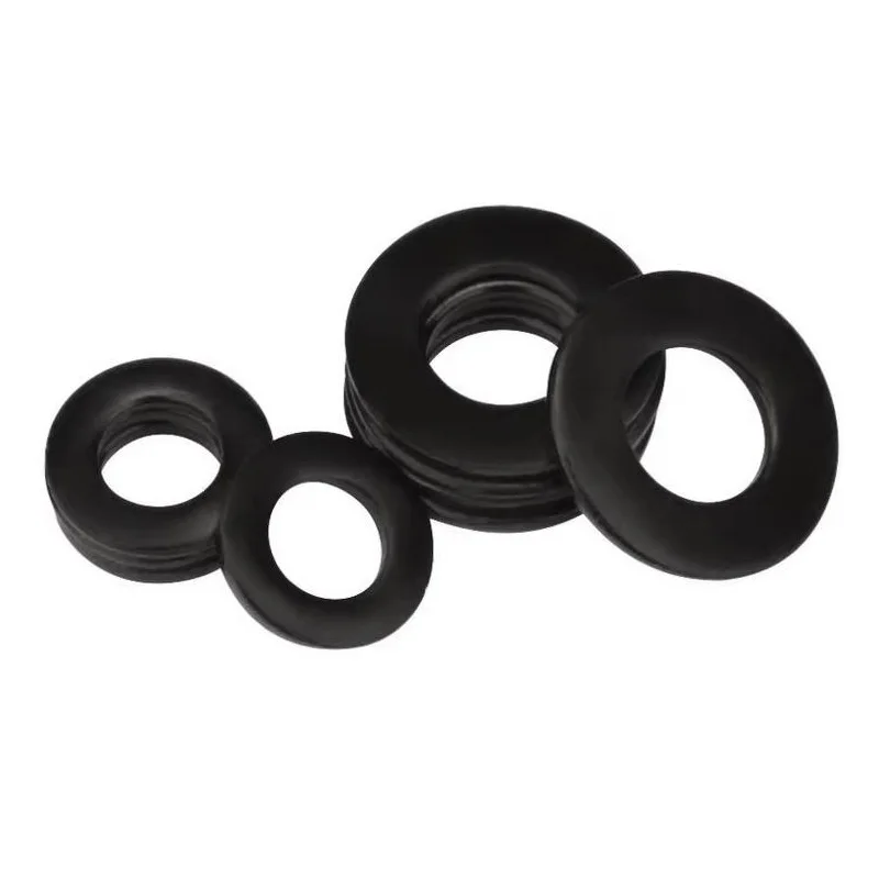 5-100pcs M2 M2.5M3 M4 M5 M6 M8 M10 M12 M14 M16 M20 Black Carbon Steel Plus Thickened Flat Washer Meson Gasket