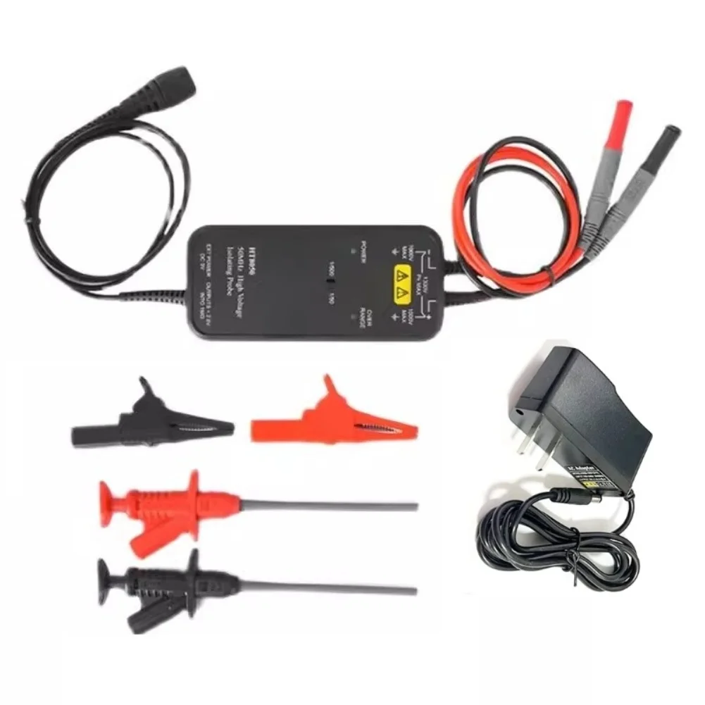 HT8050 HT8100 High Voltage Differential Probe 50MHz 100MHz Isolated Oscilloscope Probe Head 1300V AC DC For Industrial Testing