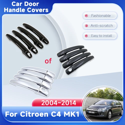 Imagen 1 del producto Cubierta de manija de puerta exterior de coche, embellecedor para Citroen C4 MK1 2004 ~ 2014 Citroen c-triomphe, accesorios de cubierta de manija de puerta, estilo a prueba de herrumbre