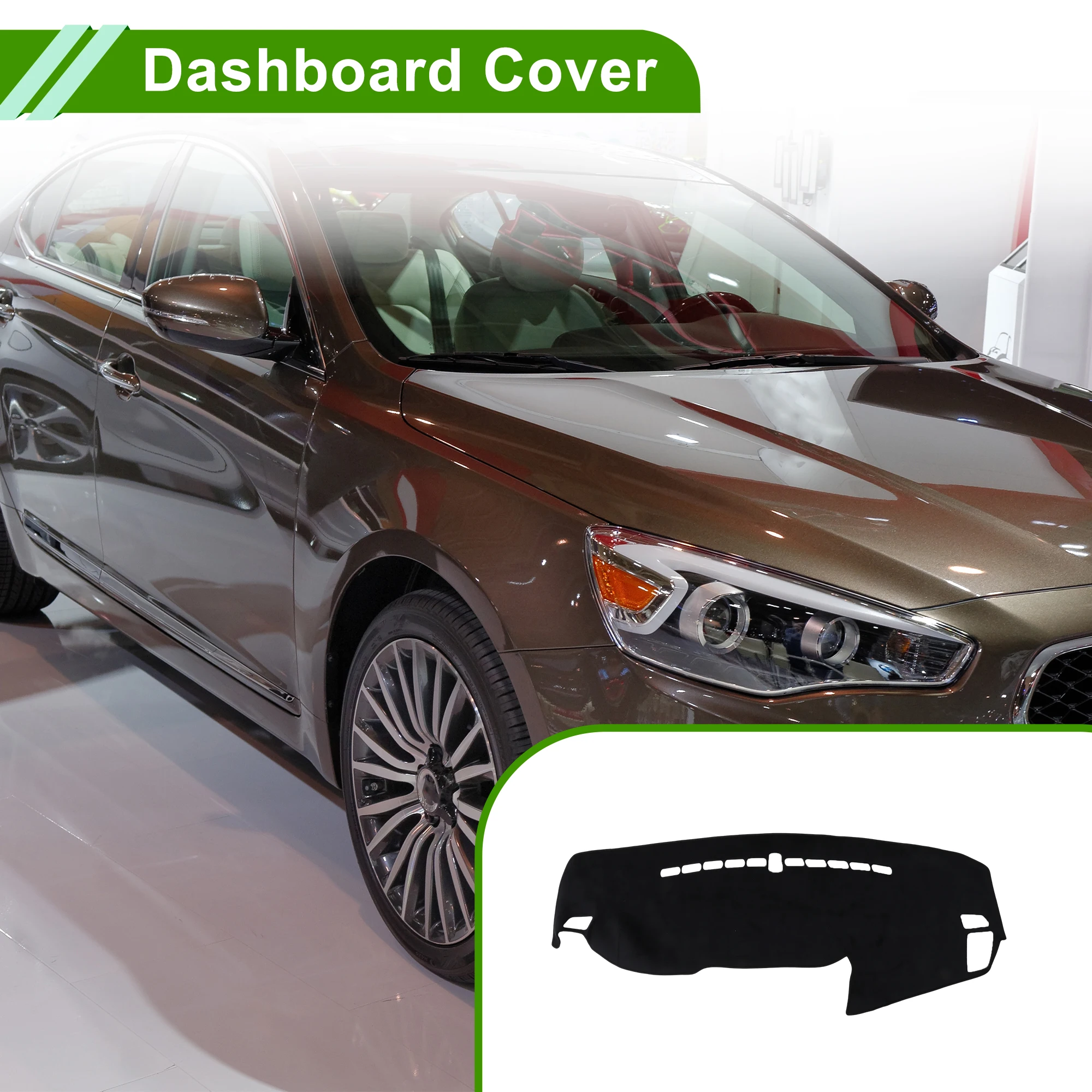 

UXCELL Dash Cover for Kia Cadenza K7 2010-2016 Dashboard Cover Flannel Black 1 pcs