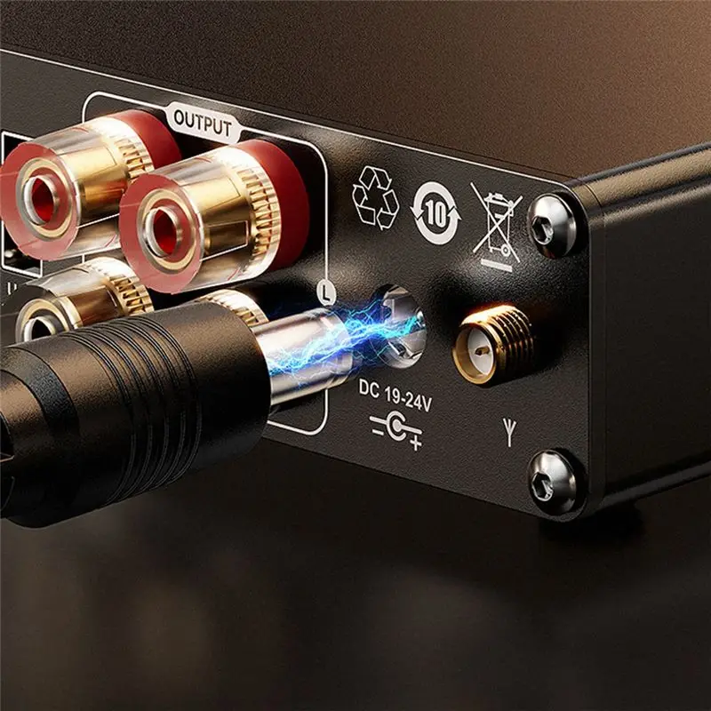 N82R TPA3116D2 2X100w Class D Power Amplifier Bluetooth 5.3 2.0 Audio Amplifier 2 Microphone USB Input With Remote US PLUG