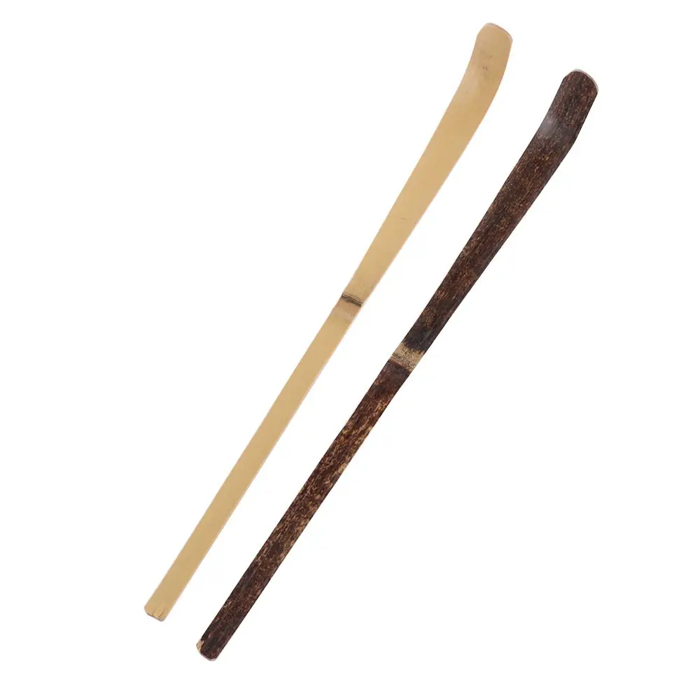 Cooking Utensil Guide Handmade Kitchen Tool Tea Sticks Matcha Spoon Black Bamboo Wood Leaf Spatula