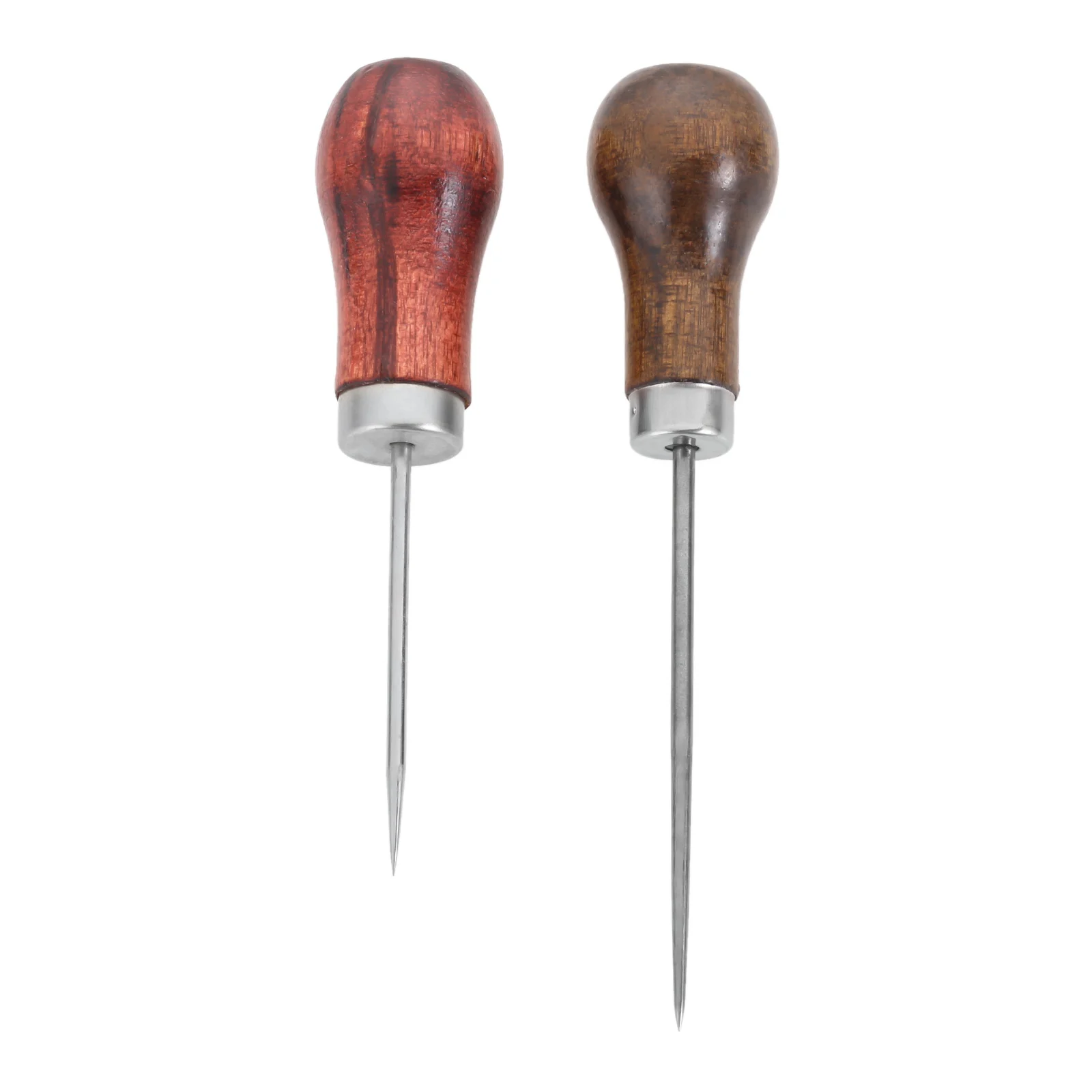 1pc Sewing Awl Tool Steel Needle Redwood Handle Piercing Leather Clothing Paper Craft Stitch Punch DIY Shoe Repair Binding Tools