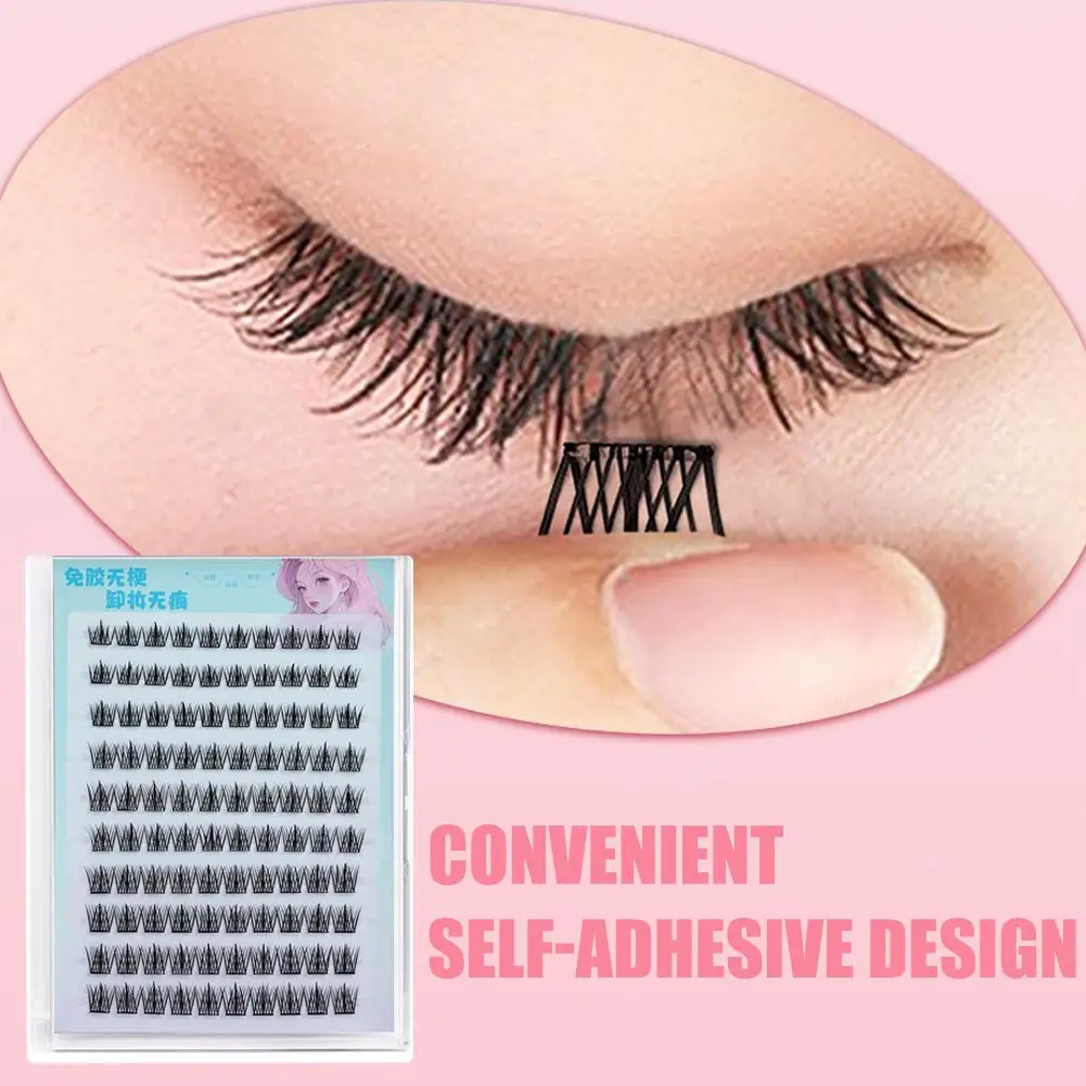 120 Clusters False Eyelashes Comic Lower Lash Extension Clusters Natural Self Adhesive False Eyelashes Reusable Eye Makeup Tool