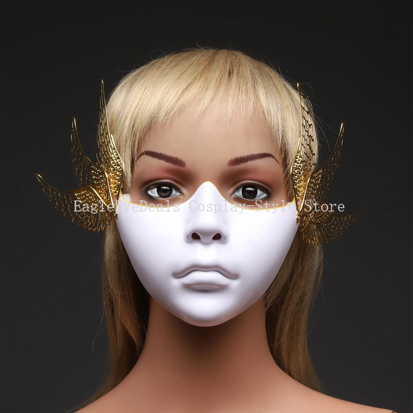 Mechanical Half Face Mask คอสเพลย์หมวกกันน็อก Prop สุนทรียศาสตร์เทคโนโลยี Cyberpunk Carnival ฮาโลวีน Props Unisex หน้ากากตกแต่ง