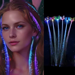 Led Hair Braid Cip Bar New Year Masquerade Birthday Dance Party Favors Butterfly Light Braids Hair Accessories Girls Gifts