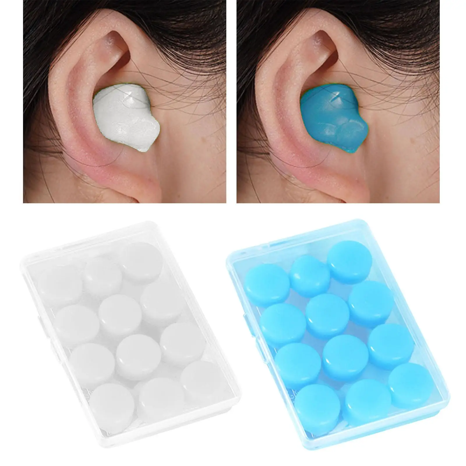 12 Pieces Silicone Ear Plugs Wide Application 27dB Snr Comfortable Reusable